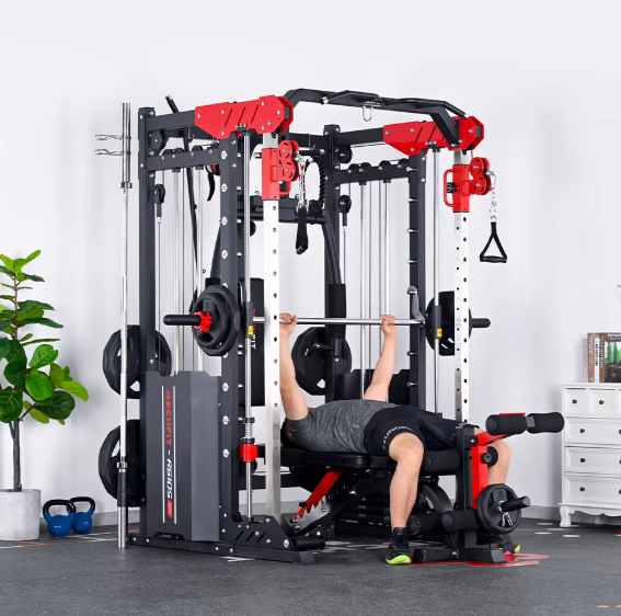 多功能史密斯机综合训练器出租 龙门架深蹲卧推一体机 健身房配置首选